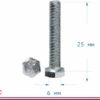 Болт 6х25 с шестигр. головкой DIN 933, цинк, кл.пр.8.8