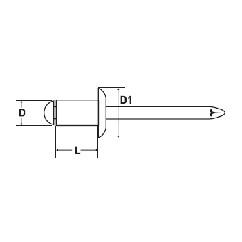 Заклепка вытяжная 3,2х8 комбинир.(алюм./сталь) RAL3005 винно-красный