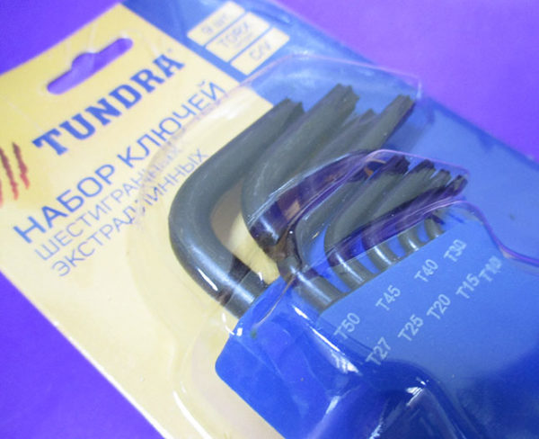 Набор ключей имбусовых TORX Tamper, экстрадлинные, TT10–50, 9шт., CrV//TUNDRA