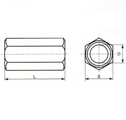 Гайка М10-Р1,5х17х30L DIN6334